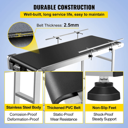 Motorized Conveyor W Guardrails PVC Belt Conveyor For Warehouses Assembly Lines Packaging And Facto 3