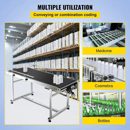 Motorized Conveyor W Guardrails PVC Belt Conveyor For Warehouses Assembly Lines Packaging And Facto 2
