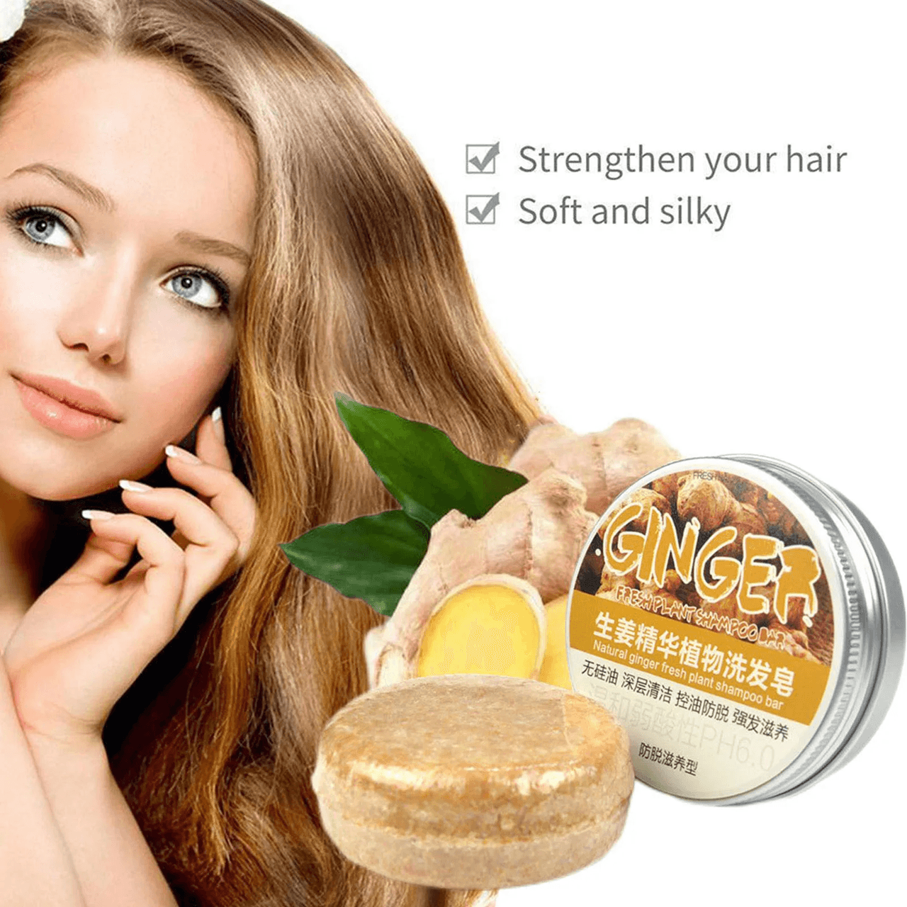 Ginger  Polygonum Hair Shampoo Bar  Herbal ColdProcessed Soap For Hair Growth And Scalp Care 2