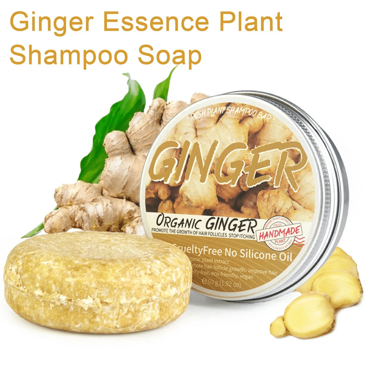 Ginger  Polygonum Hair Shampoo Bar  Herbal ColdProcessed Soap For Hair Growth And Scalp Care 4