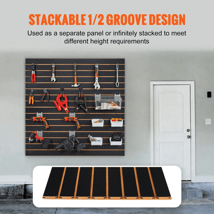 Black Slatwall Panels Garage Storage Organizer MDF Wall Panel Standard Groove 4