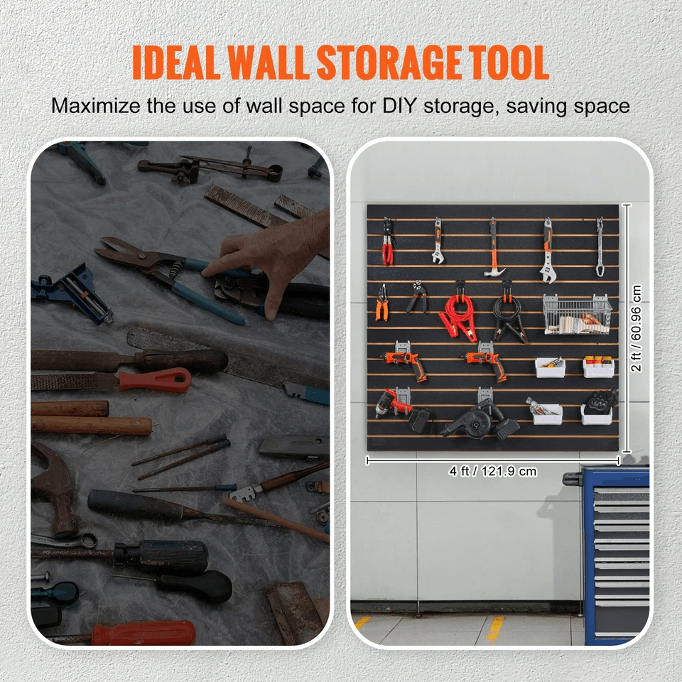 Black Slatwall Panels Garage Storage Organizer MDF Wall Panel Standard Groove 3