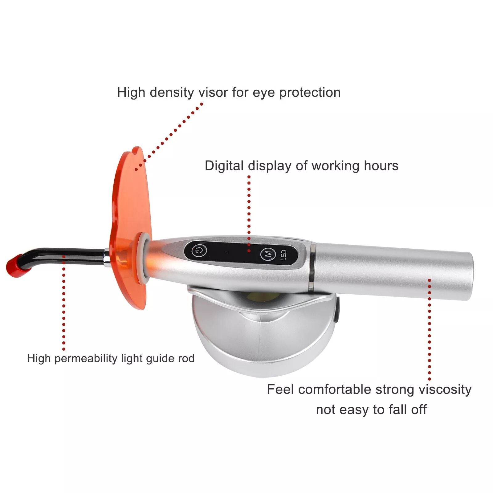 5W Cordless Dental LED Curing Light 2000mW Wireless Resin Cure Lamp For Professional Use 8