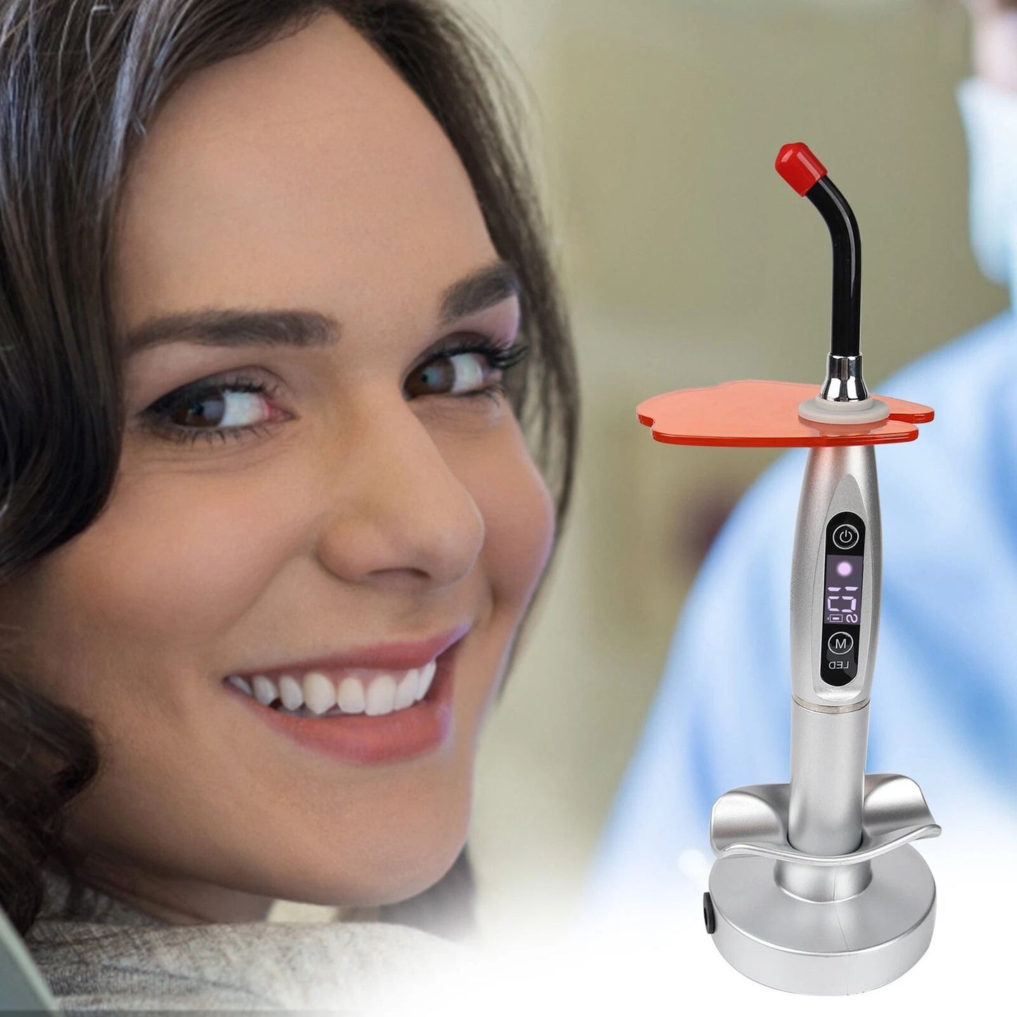 5W Cordless Dental LED Curing Light, 2000mW Wireless Resin Cure Lamp for Professional Use