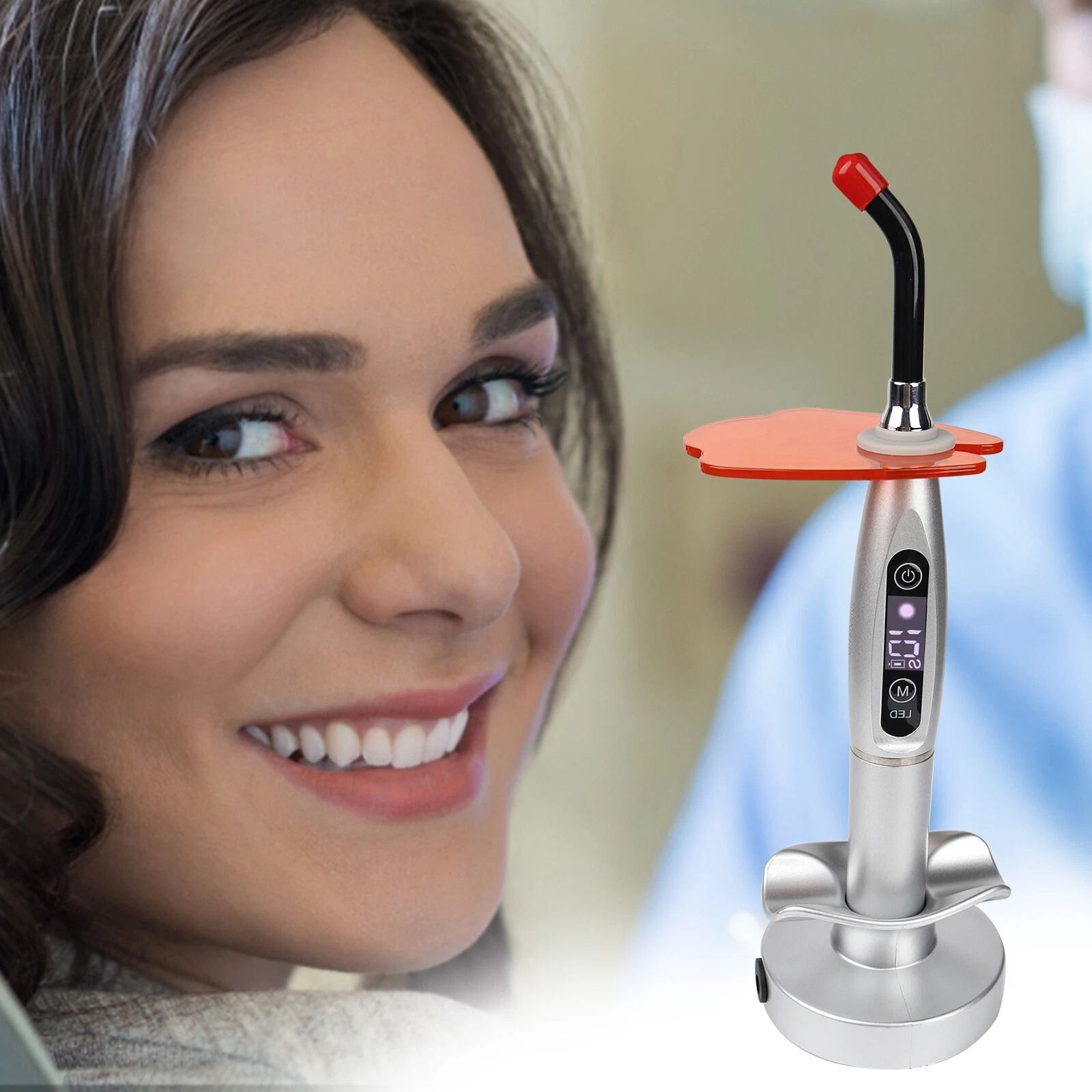 5W Cordless Dental LED Curing Light, 2000mW Wireless Resin Cure Lamp for Professional Use