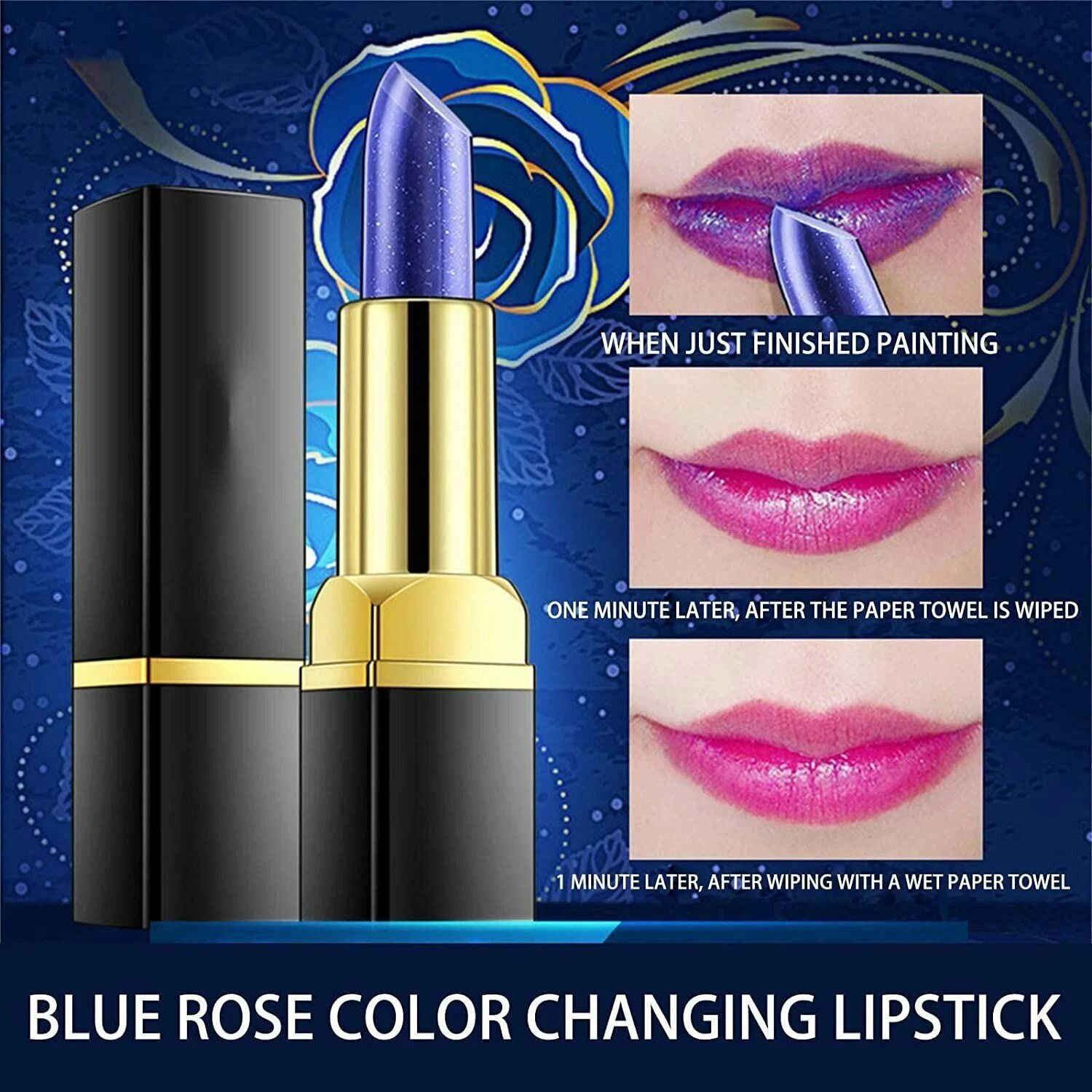 Magical Discoloration BlueRose Temperature Changing Lipstick  ColorShifting Moisturizing  Long Last 4