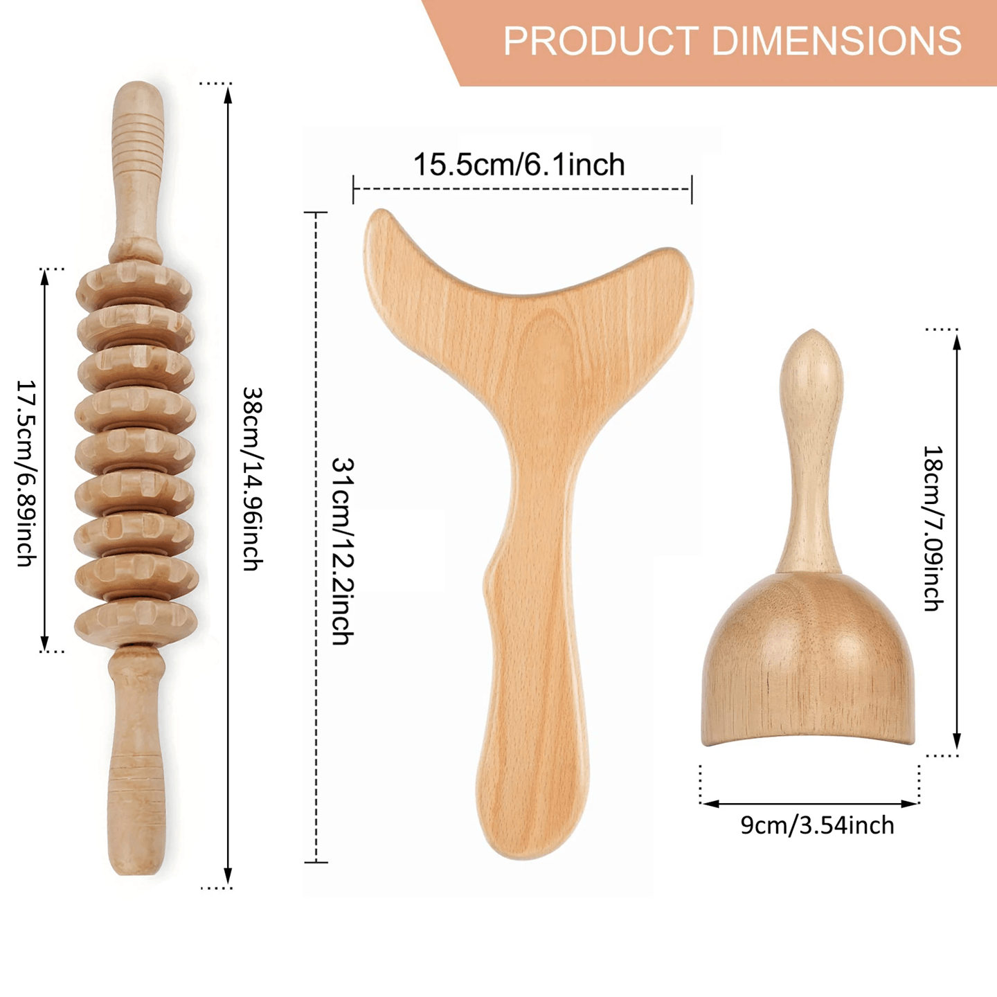Wooden Lymphatic Drainage Massage Tool Set  Manual Maderotherapy  Gua Sha Kit For Body Sculpting 4