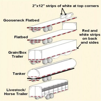 DOTC2 Approved Reflective Tape Red  White Conspicuity Tape 2x150 Roll For Trailers  Trucks 8