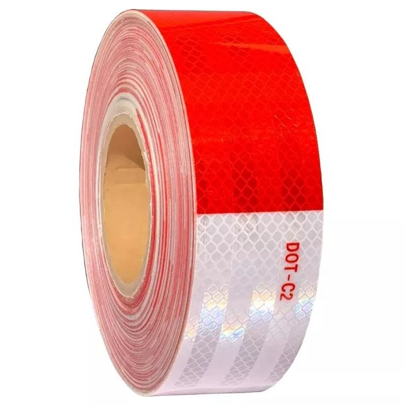 DOTC2 Approved Reflective Tape Red  White Conspicuity Tape 2x150 Roll For Trailers  Trucks 3