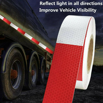 DOTC2 Approved Reflective Tape Red  White Conspicuity Tape 2x150 Roll For Trailers  Trucks 1
