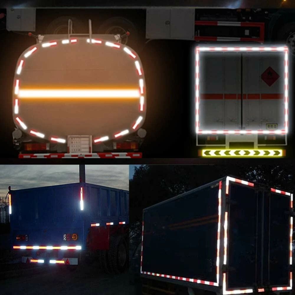 DOTC2 Approved Reflective Tape Red  White Conspicuity Tape 2x150 Roll For Trailers  Trucks 4
