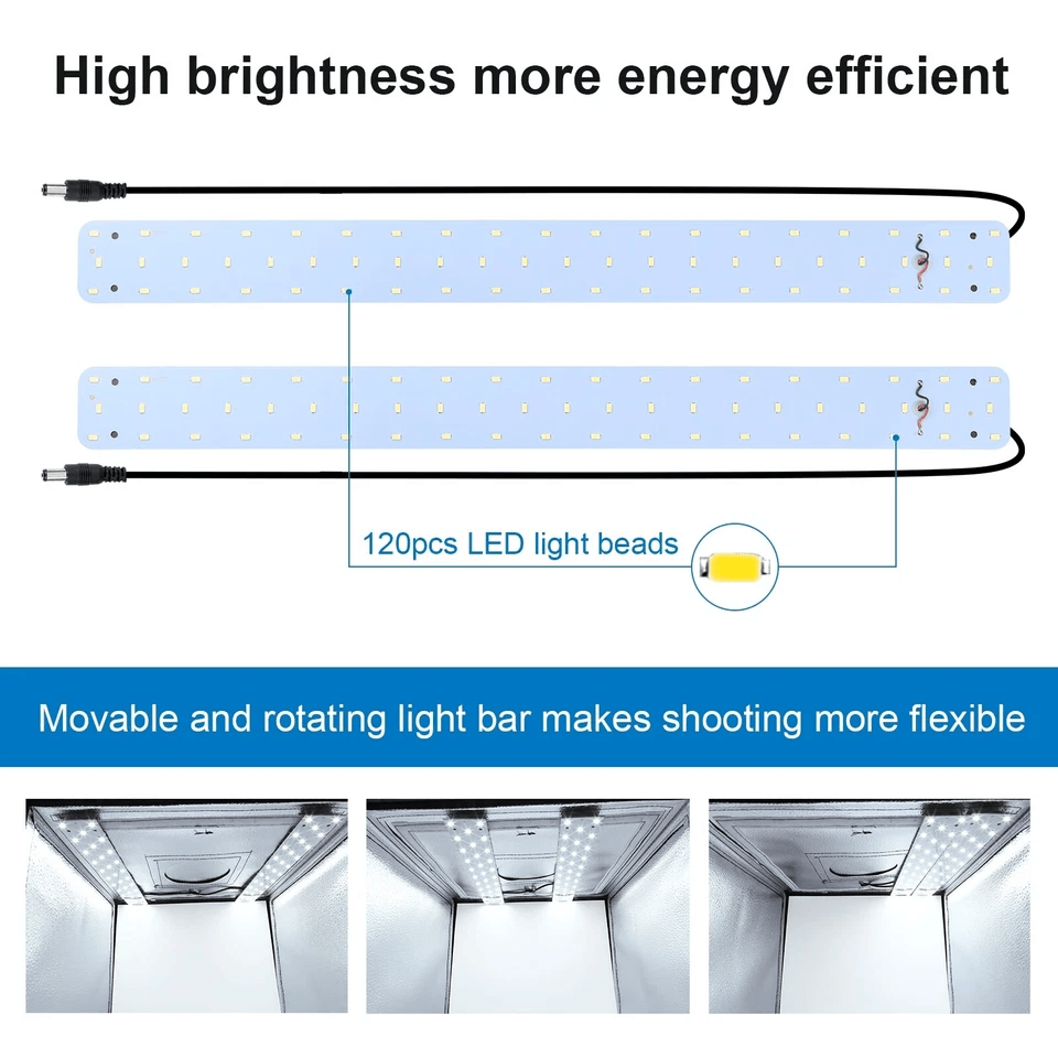 Portable LED Light Box Tent Kit With Foldable Photo Studio 6 Color Backgrounds High Brightness Idea 7