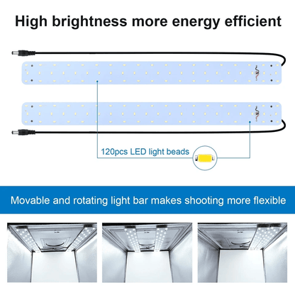 Portable LED Light Box Tent Kit With Foldable Photo Studio 6 Color Backgrounds High Brightness Idea 7