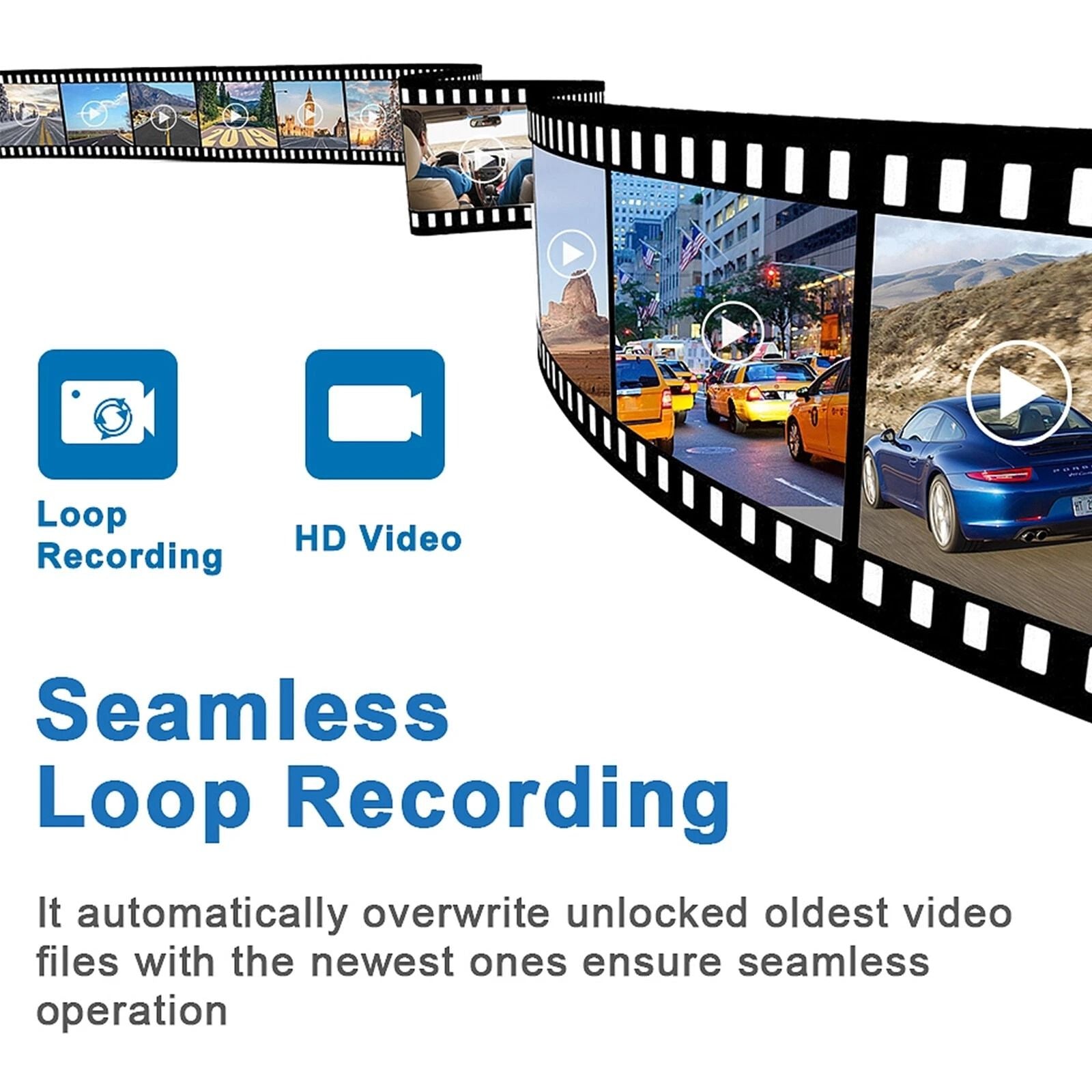 Dual 1080P Dash Cam With 4 Screen Car DVR Recorder For Front  Rear Camera Coverage 4
