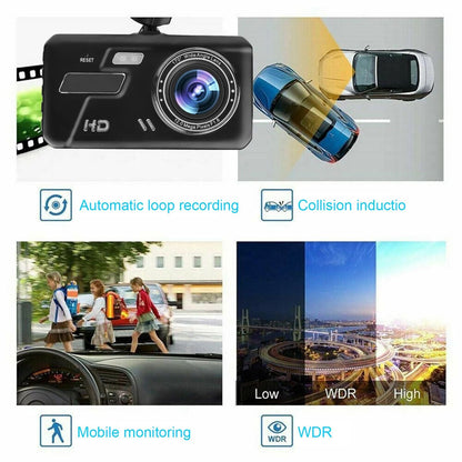 Dual 1080P Dash Cam With 4 Screen Car DVR Recorder For Front  Rear Camera Coverage 2