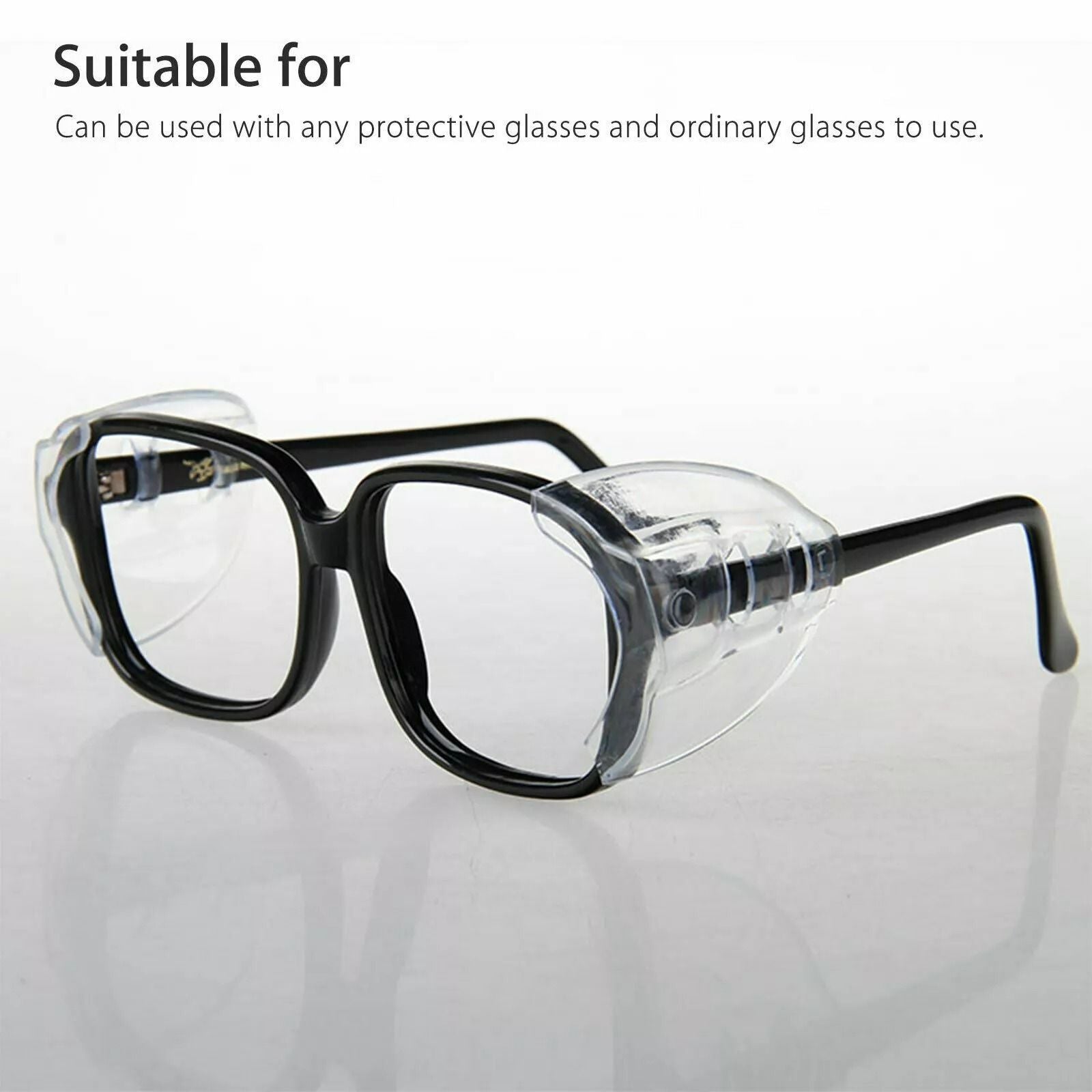 2 Pairs Universal Eyeglasses Side Shields  Flexible SlipOn Safety Glasses Shield For Added Protecti 1