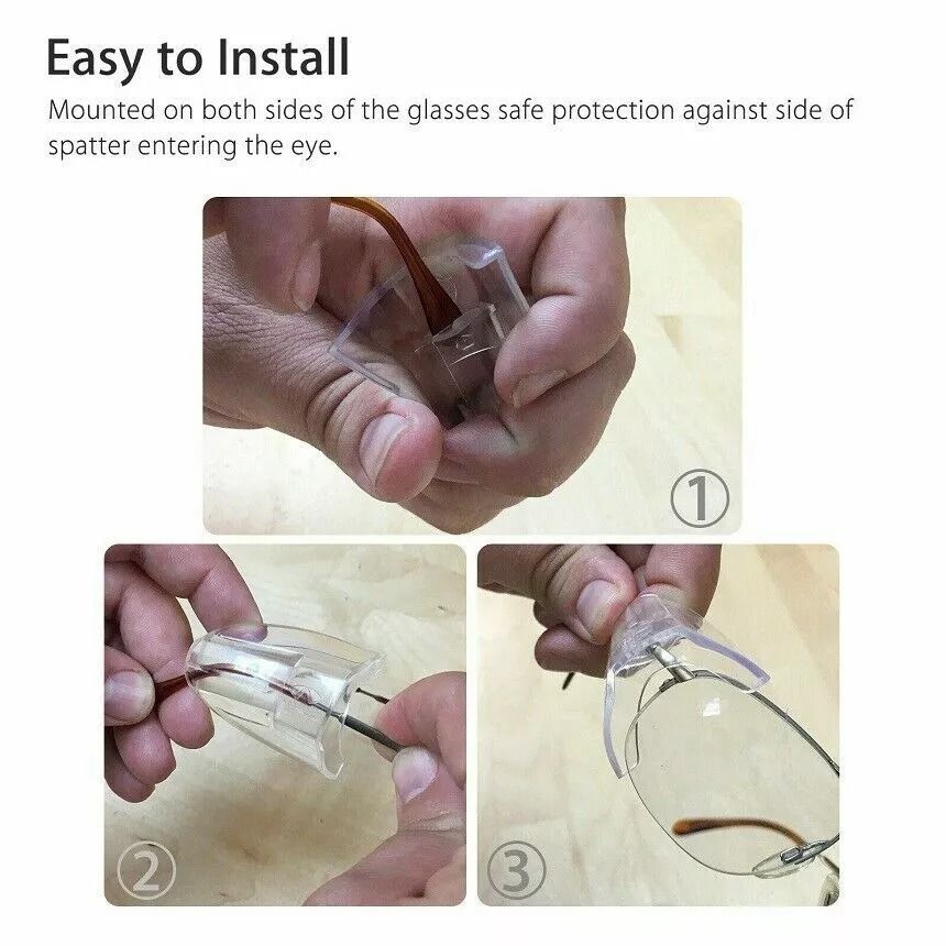 2 Pairs Universal Eyeglasses Side Shields  Flexible SlipOn Safety Glasses Shield For Added Protecti 4