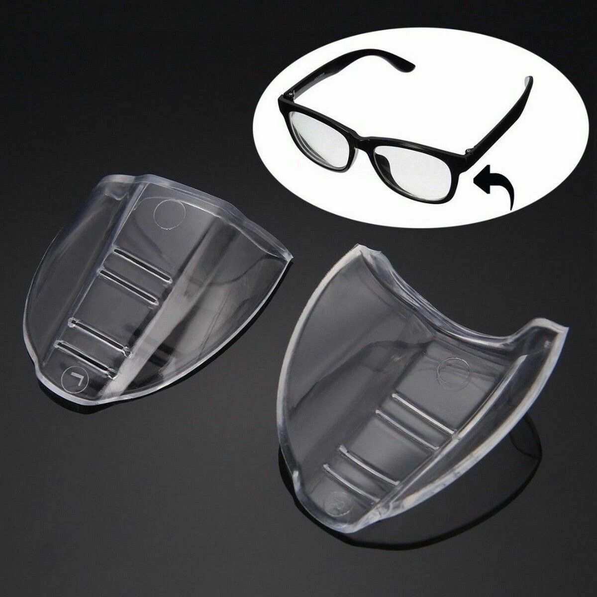 2 Pairs Universal Eyeglasses Side Shields  Flexible SlipOn Safety Glasses Shield For Added Protecti 6