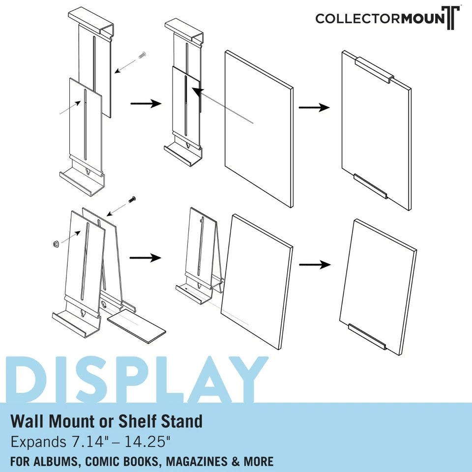 ComicMount Invisible Comic Book Display Adjustable Wall Mount  Shelf Stand 5