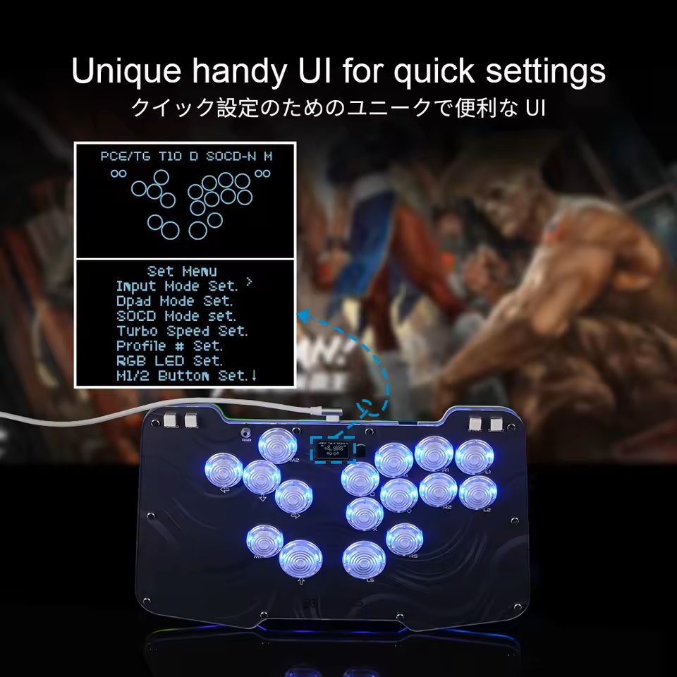 Zen16 Ergonomic AllButton Arcade Controller For PC PS4 Switc 6