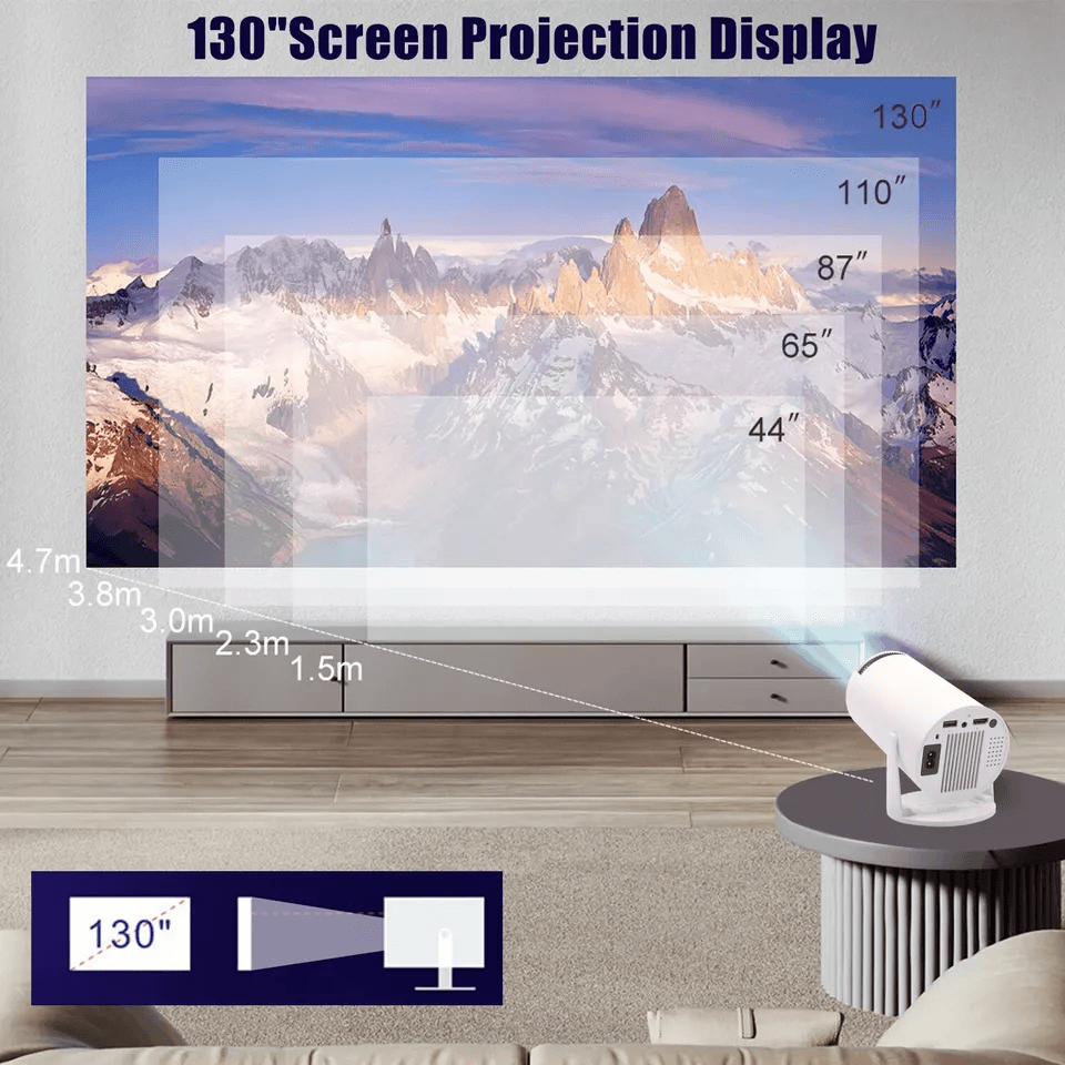 4K Mini Projector Lumen LED UHD WiFi Bluetooth Portable Home Theater Projector For Indoor  Outdoor  5