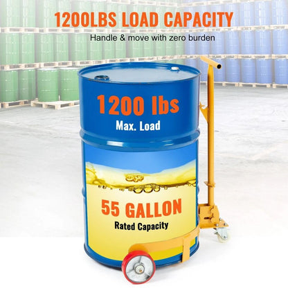 Heavy Duty 55 Gallon Drum Dolly Cart  1200 Lbs Capacity Barrel Dolly With Wheels For Easy Transport 1