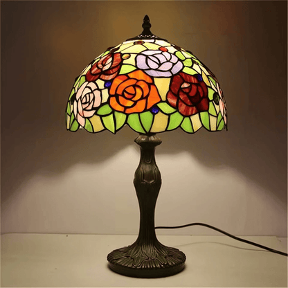 Dragonfly Tiffany Table Lamp Stained Glass Desk Light Retro Brass Resin Base For Living Room Decor 1