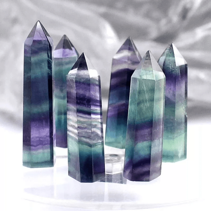 Rainbow Fluorite Healing Crystal Wands Obelisk Reiki Tower Point For Meditation Energy Balancing Ho 4