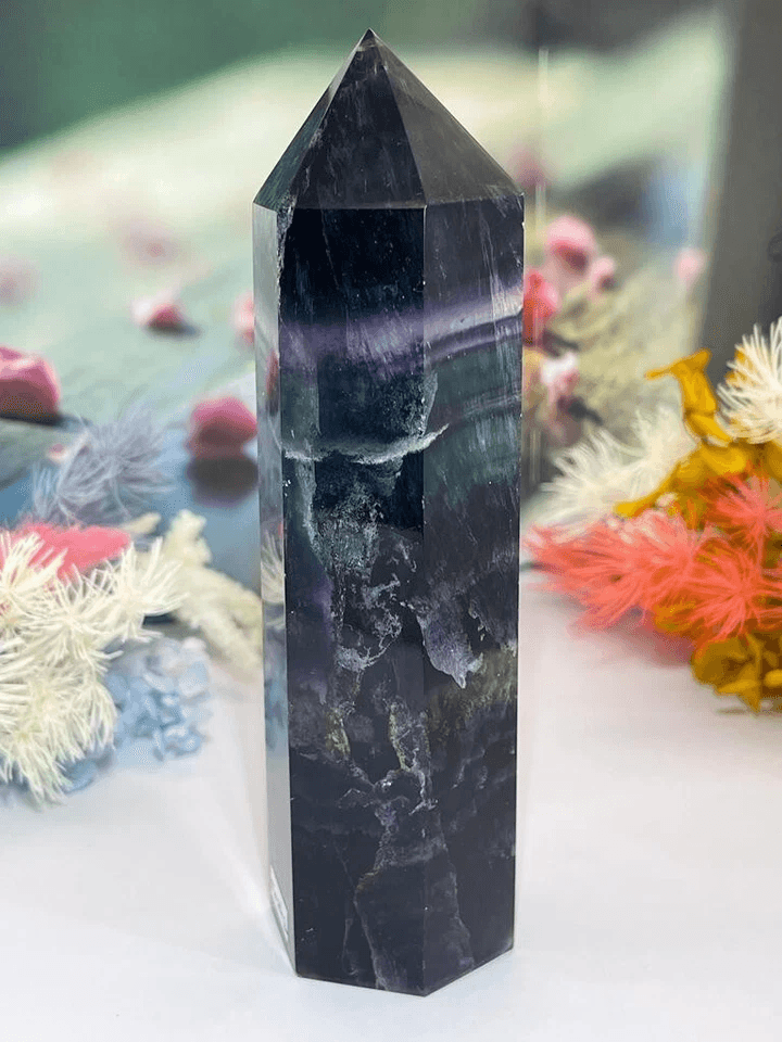 Rainbow Fluorite Healing Crystal Wands Obelisk Reiki Tower Point For Meditation Energy Balancing Ho 10