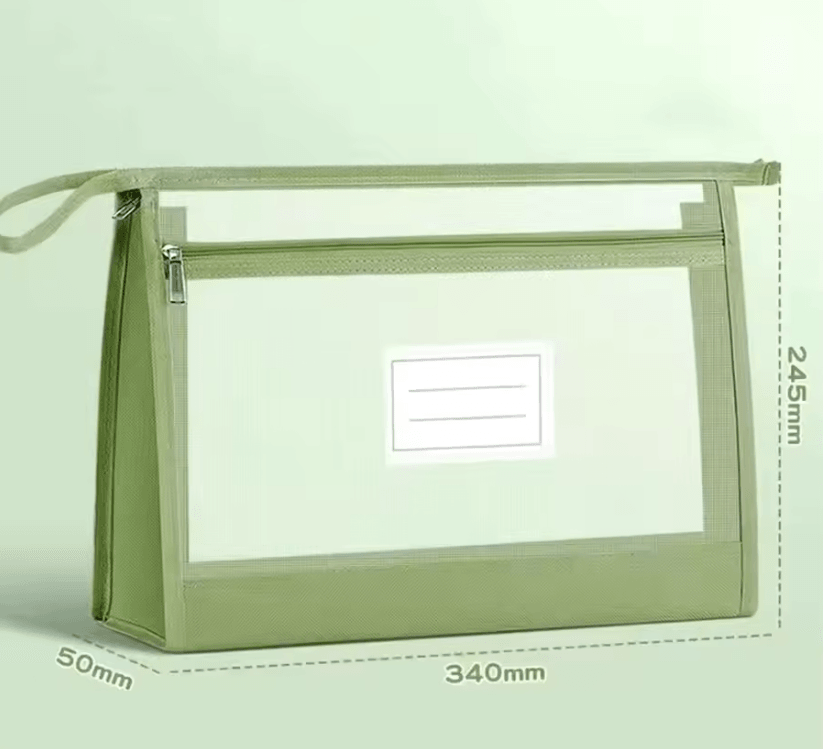 Large A4 Mesh Document Organizer  DoubleZip Clear Storage Bag For Travel Office  School 5