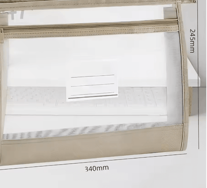 Large A4 Mesh Document Organizer  DoubleZip Clear Storage Bag For Travel Office  School 4