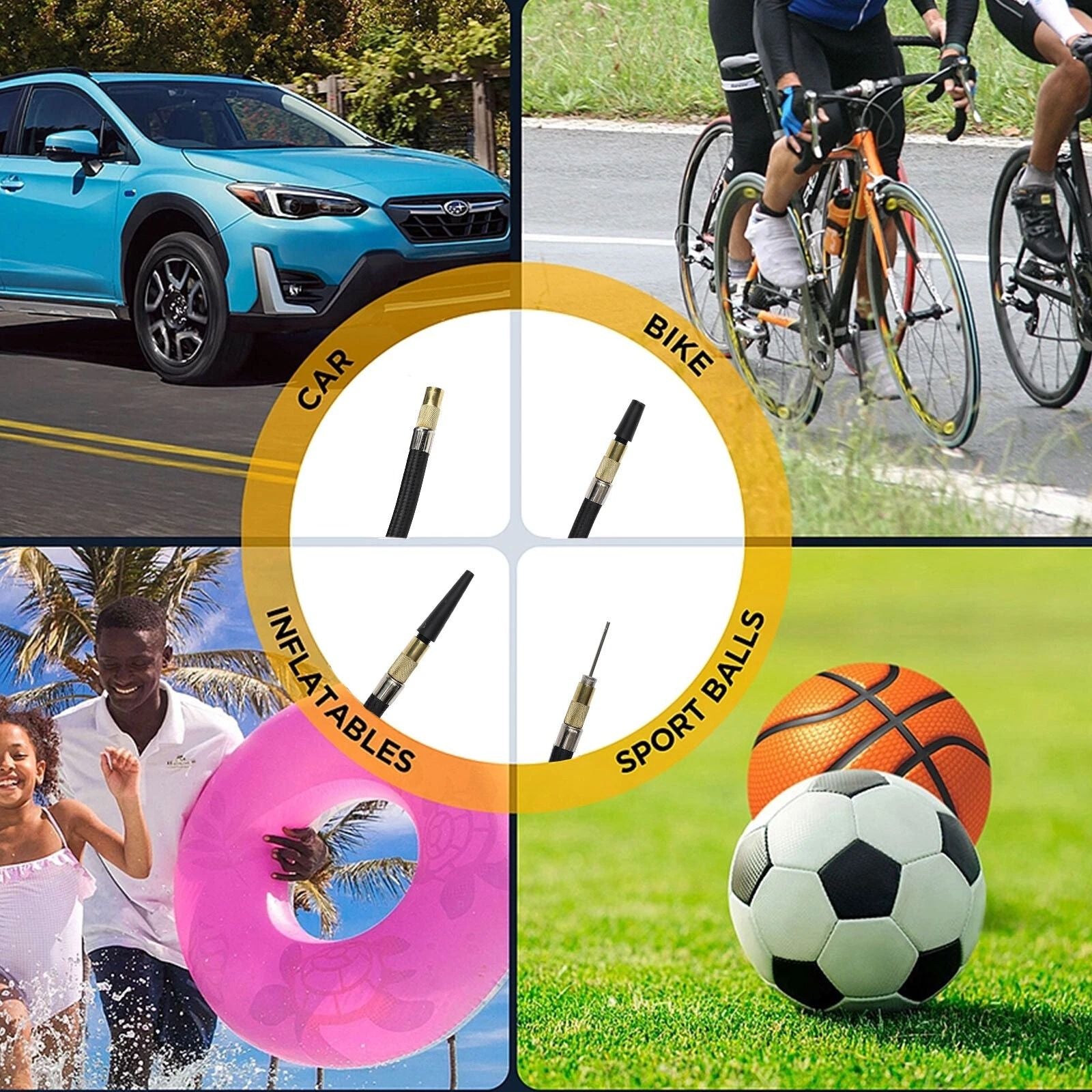 Portable Car Tire Inflator Heavy Duty Electric Air Compressor Pump For Auto  Vehicles 3