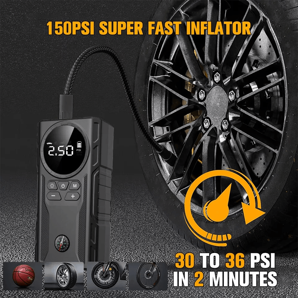 MultiFunction Car Jump Starter Booster Jumper Box Power Bank Battery Charger  Air Pump For Vehicle