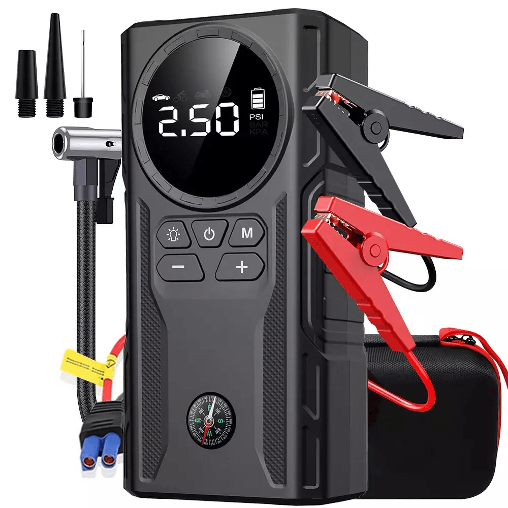 MultiFunction Car Jump Starter Booster Jumper Box Power Bank Battery Charger  Air Pump For Vehicle