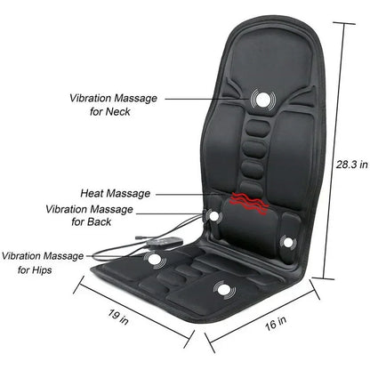 Electric Portable Heating Vibrating Back Massager Cushion For Car Home  Office Lumbar  Neck Pain Re 5