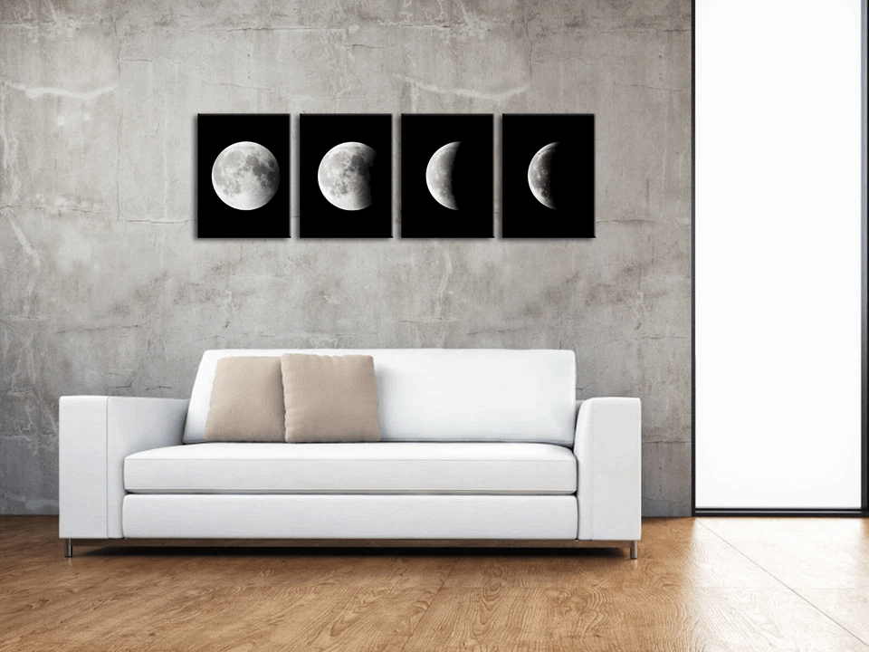 Black Abstract Moon Canvas Painting High Definition Wall Art For Home  Office 2