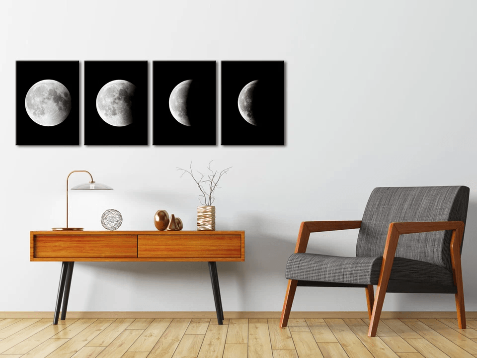 Black Abstract Moon Canvas Painting High Definition Wall Art For Home  Office 1
