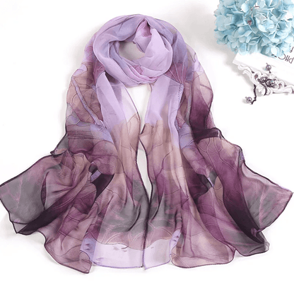 Floral Summer Beach Scarf for Women – Lightweight Silk Shawl Wrap for Sun Protection & Style