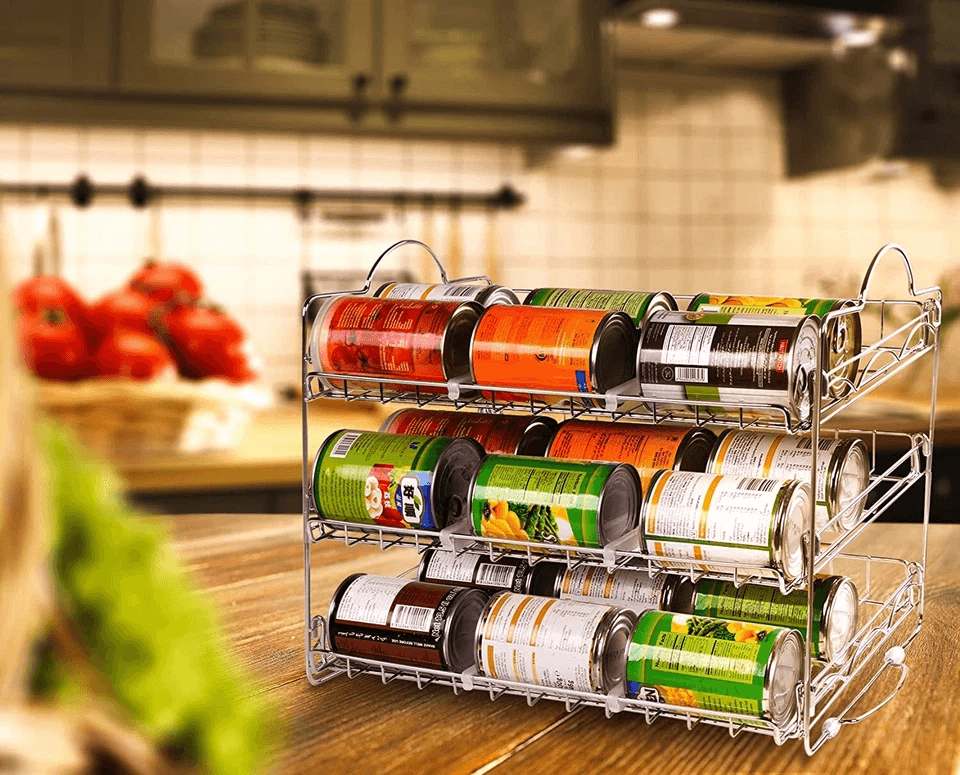 Stackable Can Rack Organizer For Pantry Holds Cans Utopia Kitchen Durable Can Organizer Storage Rac