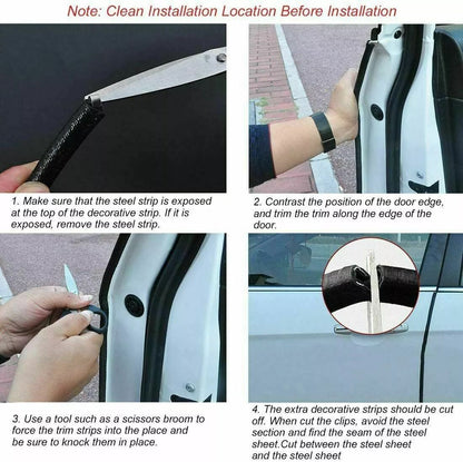 10FT Car Door Trim Black Rubber Edge Guard Seal Protector Scratch  Metal Moulding For Auto Protecti 3