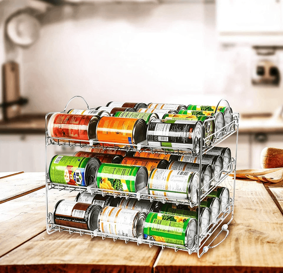 Stackable Can Rack Organizer For Pantry Holds Cans Utopia Kitchen Durable Can Organizer Storage Rac