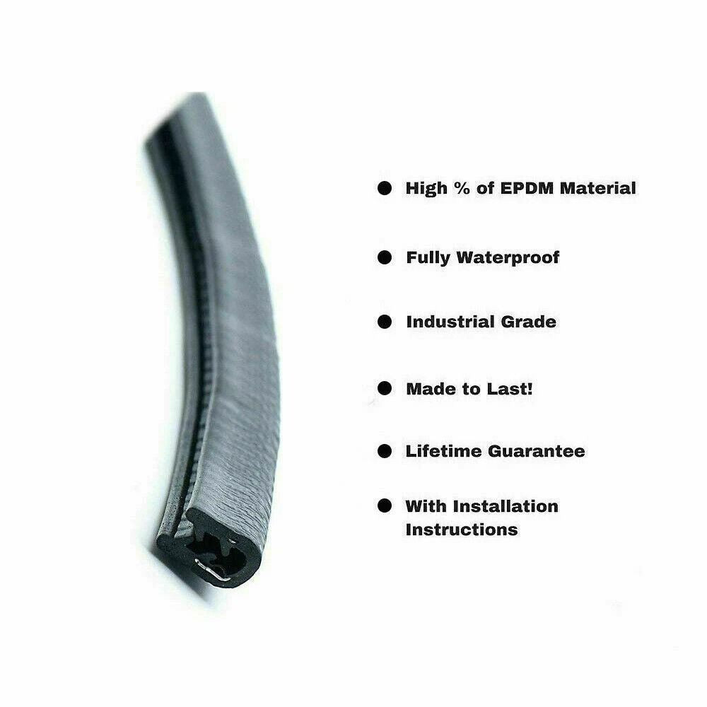10FT Car Door Trim Black Rubber Edge Guard Seal Protector Scratch  Metal Moulding For Auto Protecti 8