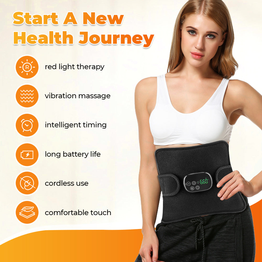 Wireless Electric Infrared Knee Pad Support Brace, Thermal Light Heating Vibration Massager for Back, Waist & Leg Joint