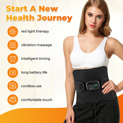 Wireless Electric Infrared Knee Pad Support Brace, Thermal Light Heating Vibration Massager for Back, Waist & Leg Joint