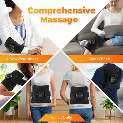 Wireless Electric Infrared Knee Pad Support Brace, Thermal Light Heating Vibration Massager for Back, Waist & Leg Joint