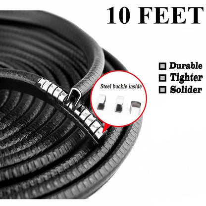 10FT Car Door Trim Black– Rubber Edge Guard Seal Protector Scratch & Metal Moulding for Auto Protection