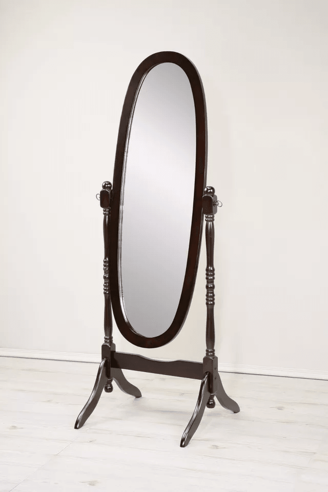 Swivel Full Length Wood Cheval Floor Mirror Elegant Design 1
