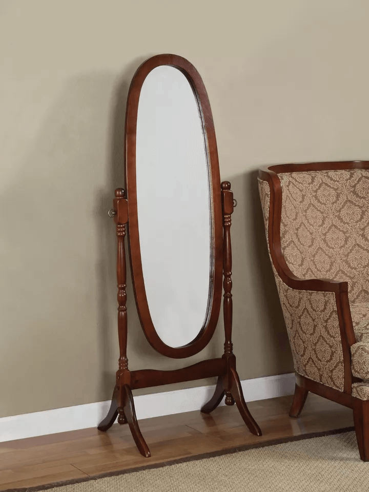 Swivel Full Length Wood Cheval Floor Mirror Elegant Design 2