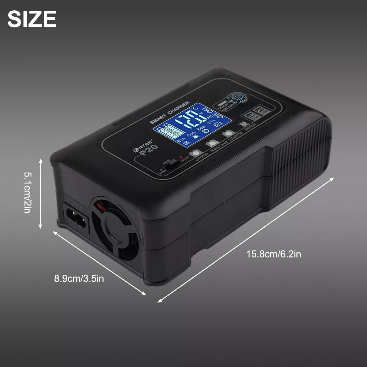 20Amp Smart Battery Charger 12V20A  24V10A For Lithium LiFePO4 LeadAcid AGMGel Batteries 8