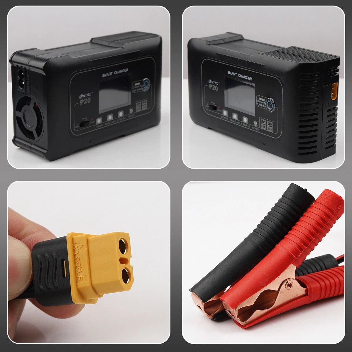 20Amp Smart Battery Charger 12V20A  24V10A For Lithium LiFePO4 LeadAcid AGMGel Batteries 2